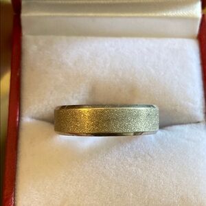 Sterling Silver Textured Wedding Band/Ring (8) ‘Forever & Always’